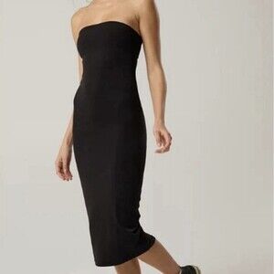 OFFLINE By Aerie Real Me XTRA Night Out Midi Tube Black Dress Size Small NWT